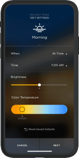 Savant smart lighting control phone app